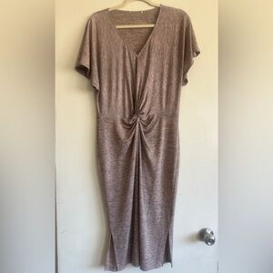 Pink Knotted Midi Dress